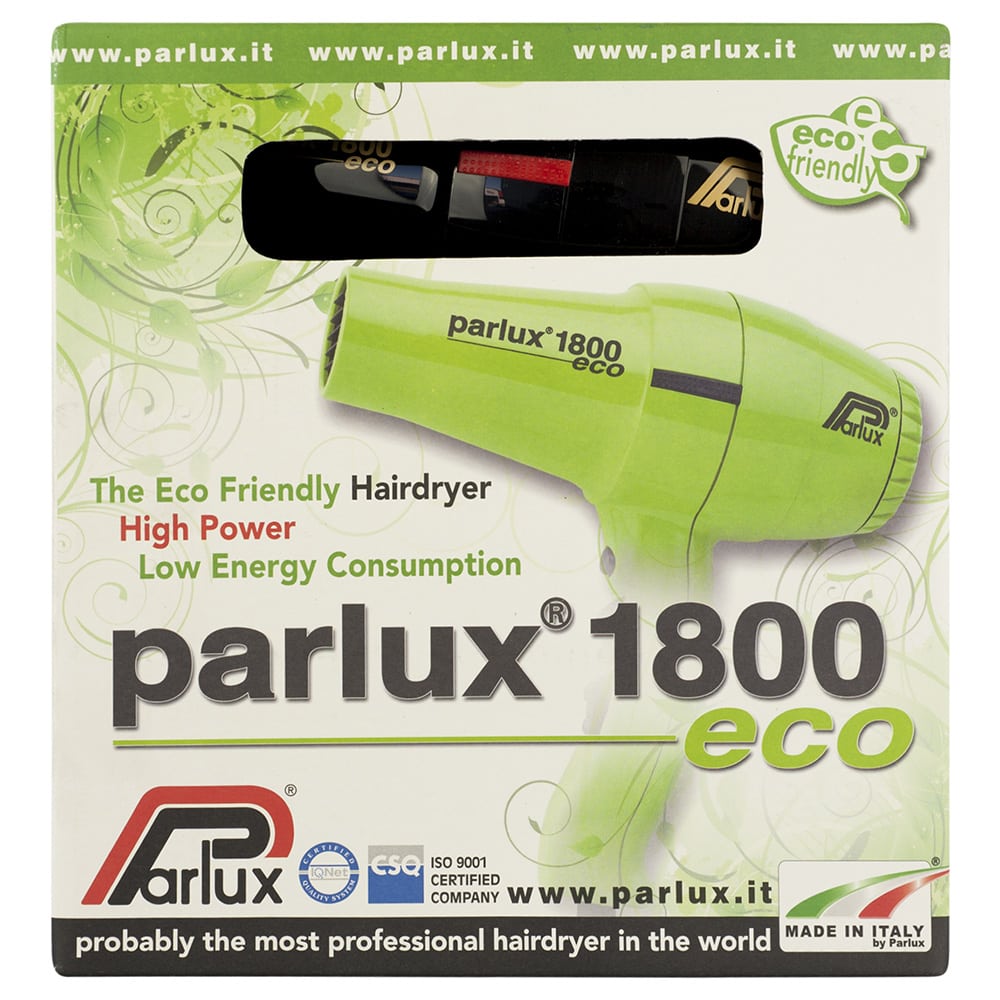 Parlux 3800 Eco Friendly Ionic & Ceramic Professional Hair Dryer, Green