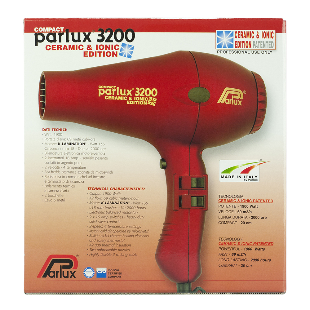 Parlux 3200 Compact Ionic and Ceramic Hair Dryer for Shinier, info